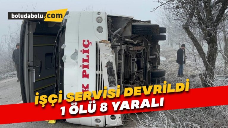 İşçi servisi devrildi: 1 ölü 8 yaralı