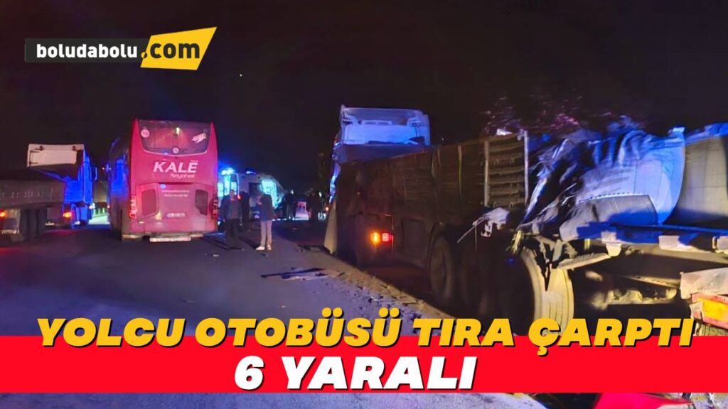 Otoyolda yolcu otobüsü tıra çarptı: 6 yaralı Otoyolda yolcu otobüsü tıra çarptı: 6 yaralı