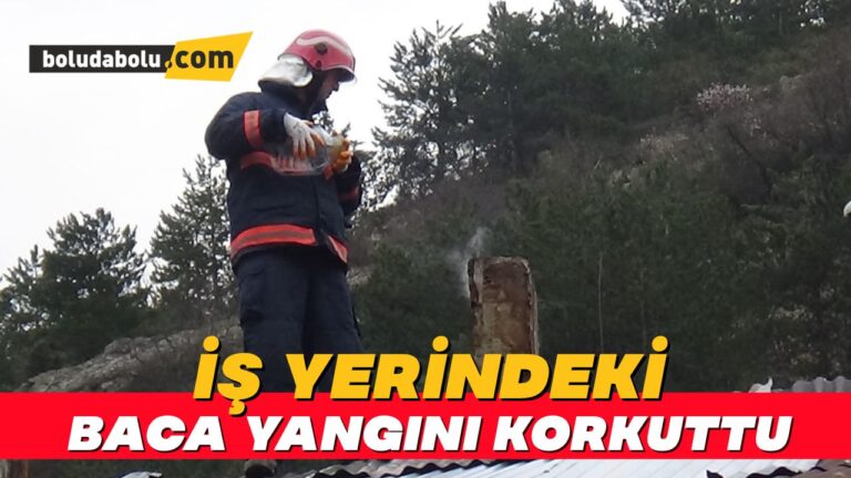 Bolu’da iş yerindeki baca yangını korkuttu