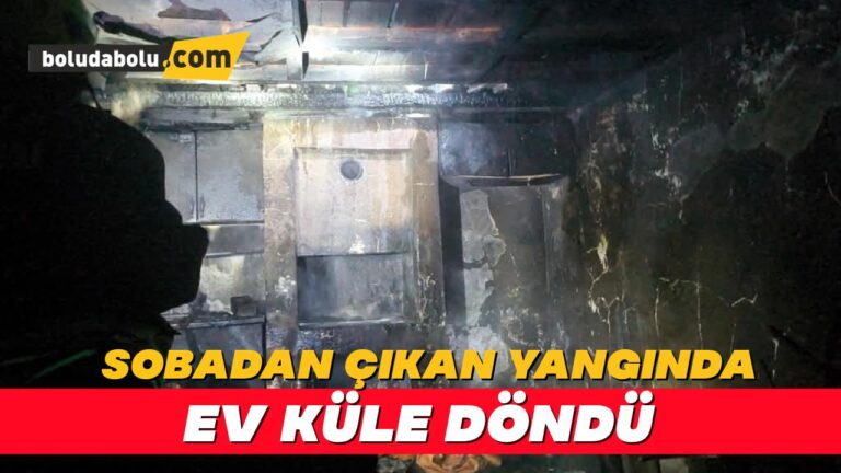 Sobadan çıkan yangın evin içini küle çevirdi