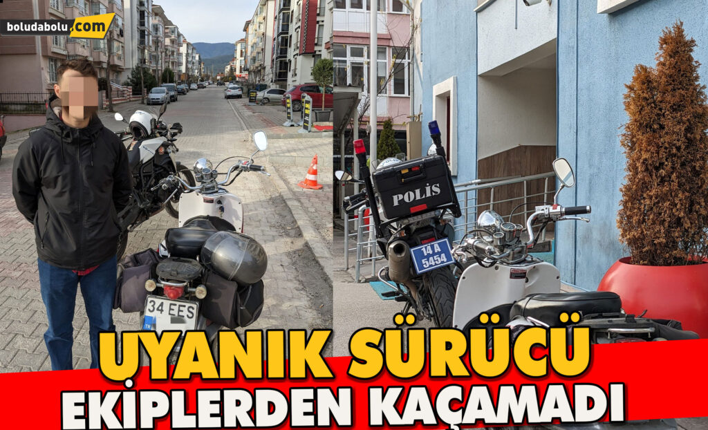 Bolu’da motosiklet plakasını boyayarak değiştiren uyanık sürücü ekiplerin gözünden kaçmadı