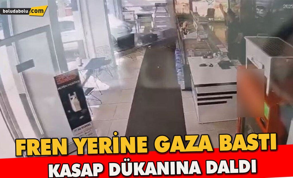 Fren yerine gaza bastı, kasap dükkanına daldı Fren yerine gaza bastı, kasap dükkanına daldı