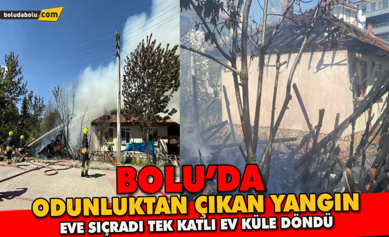 Odunlukta çıkan yangın eve sıçradı: Tek katlı ev küle döndü
