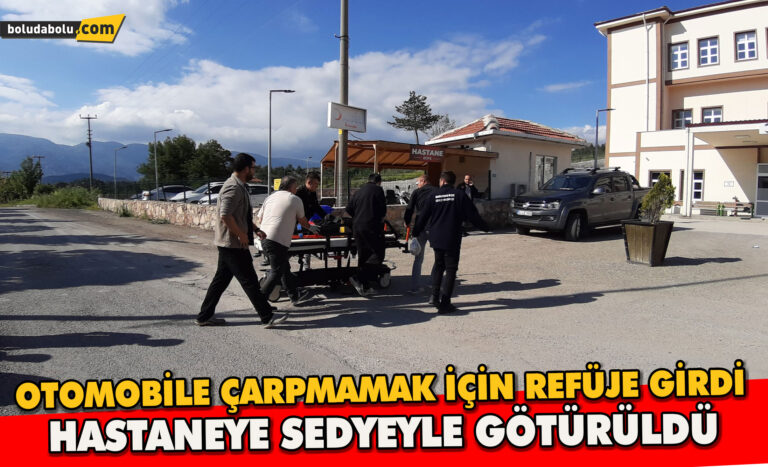 Otomobile çarpmamak için refüje girdi: Hastaneye sedyeyle götürüldü