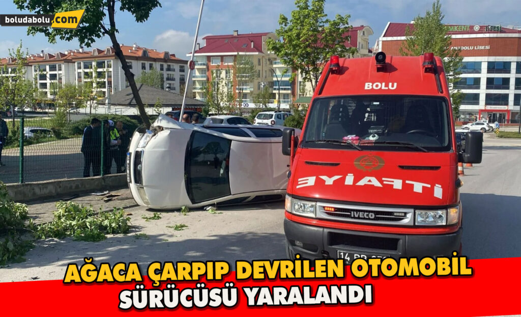 Otomobil rampa yukarı çıkarken yan yattı: 1 yaralı Otomobil rampa yukarı çıkarken yan yattı: 1 yaralı