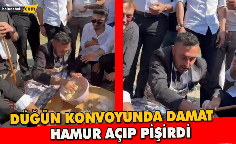 Düğün konvoyunda damada hamur yoğurttular