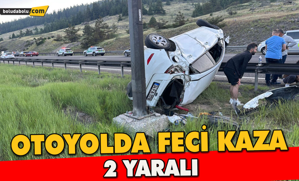 Otoyolda takla attı: 2 yaralı Otoyolda takla attı: 2 yaralı
