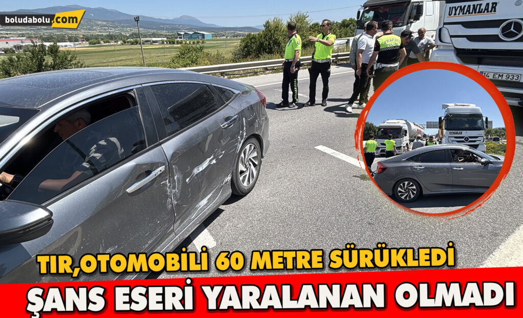 Tır, otomobili 60 metre sürükledi: Şans eseri yaralanan olmadı Tır, otomobili 60 metre sürükledi: Şans eseri yaralanan olmadı