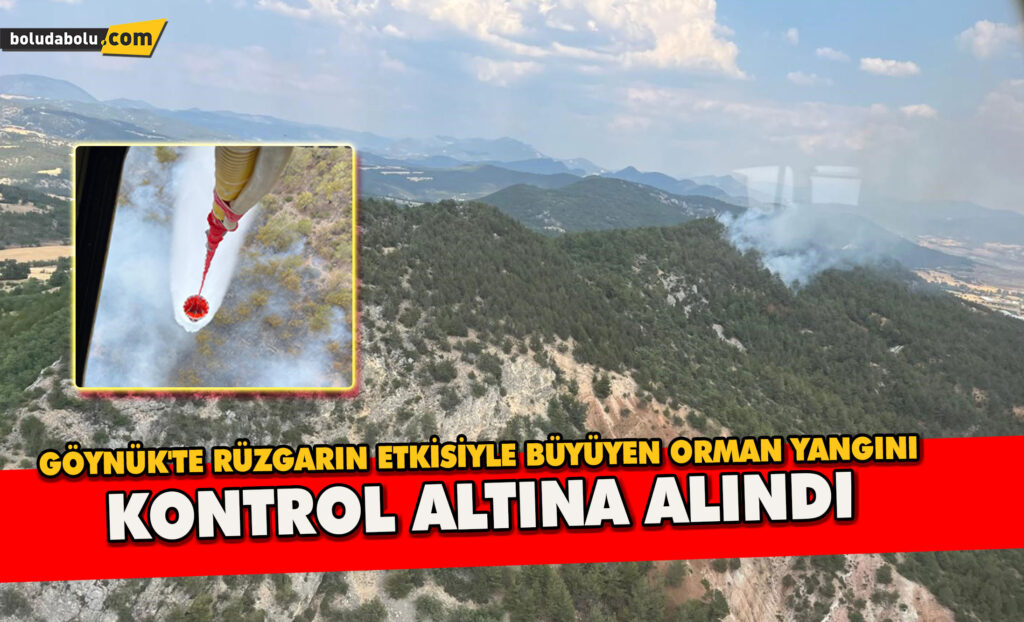 GÖYNÜK’TE RÜZGARIN ETKİSİYLE BÜYÜYEN ORMAN YANGINI KONTROL ALTINA ALINDI