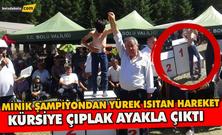 Minik Şampiyondan Yürek Isıtan Hareket: Kürsüye Çıplak  Ayakla Çıktı
