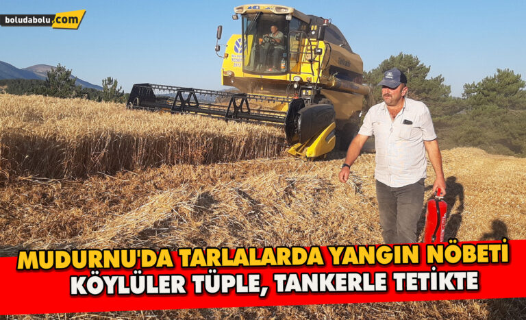 Mudurnu’da Tarlalarda Yangın Nöbeti: Köylüler Tüple, Tankerle Tetikte
