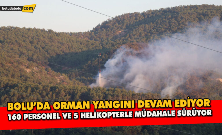 Bolu’da Orman Yangını Devam Ediyor 160 Personel Ve 5 Helikopterle Müdahale Sürüyor