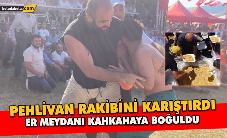 Pehlivan rakibini karıştırdı, er meydanı kahkahaya boğuldu