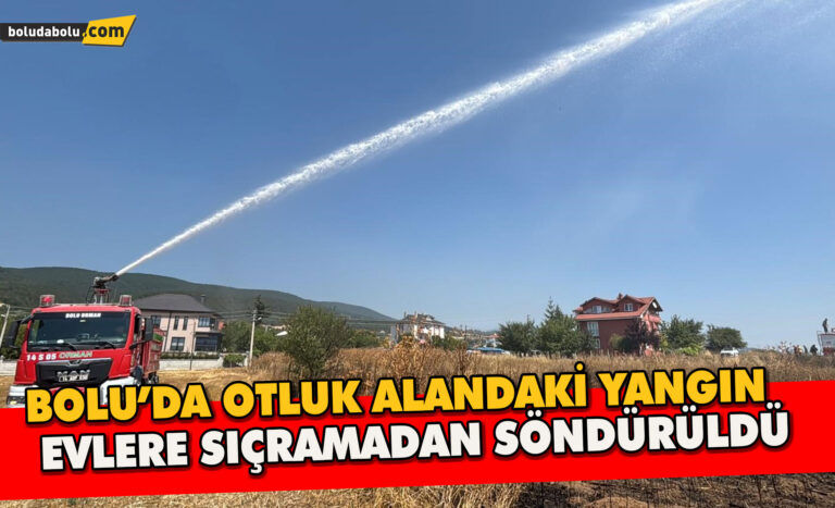 Bolu’da otluk alandaki yangın evlere sıçramadan söndürüldü